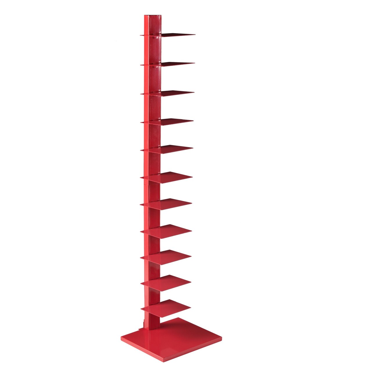 Southern Enterprises 65.25" Red Contemporary Multifunctional Spine Tower Shelf